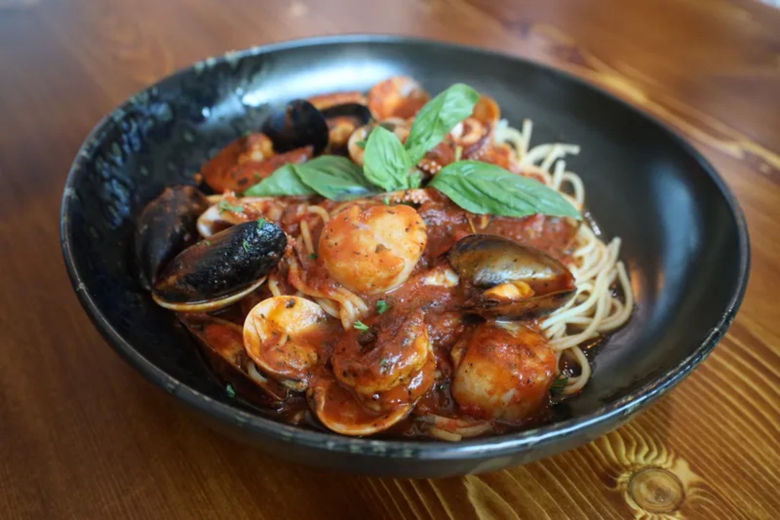 Seafood pasta at Crab Corner Patong Phuket restaurant