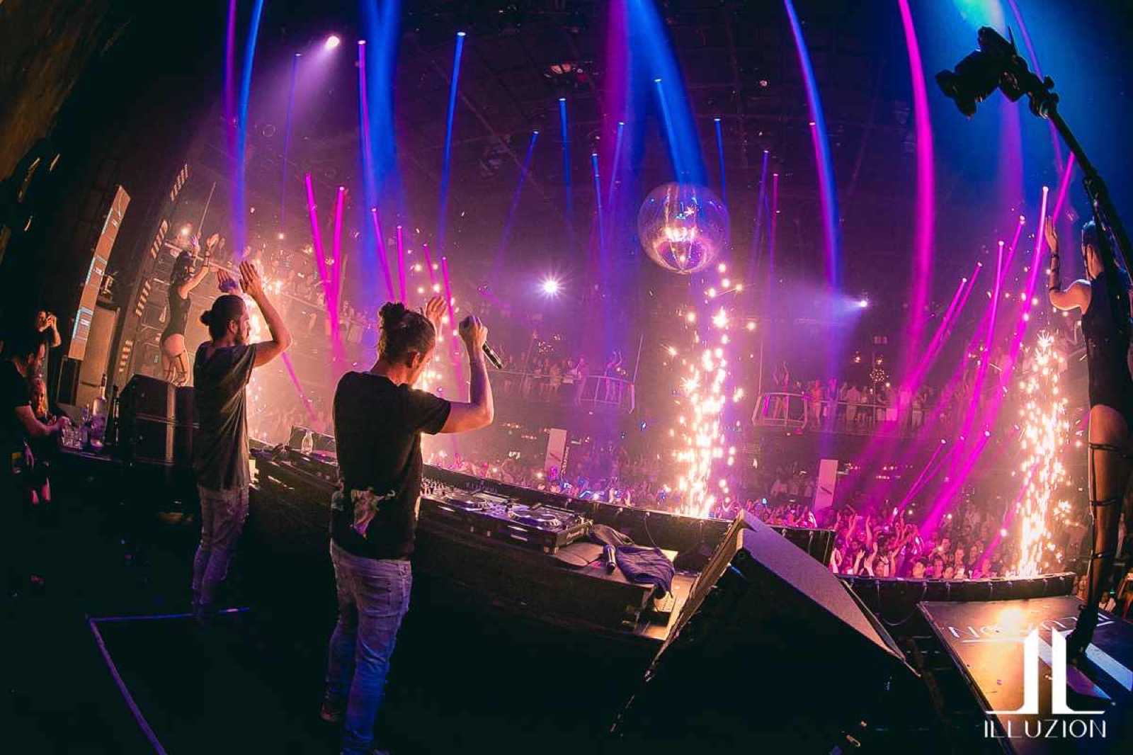 Illuzion Phuket superclub interior with LED walls and lighting rig, Patong