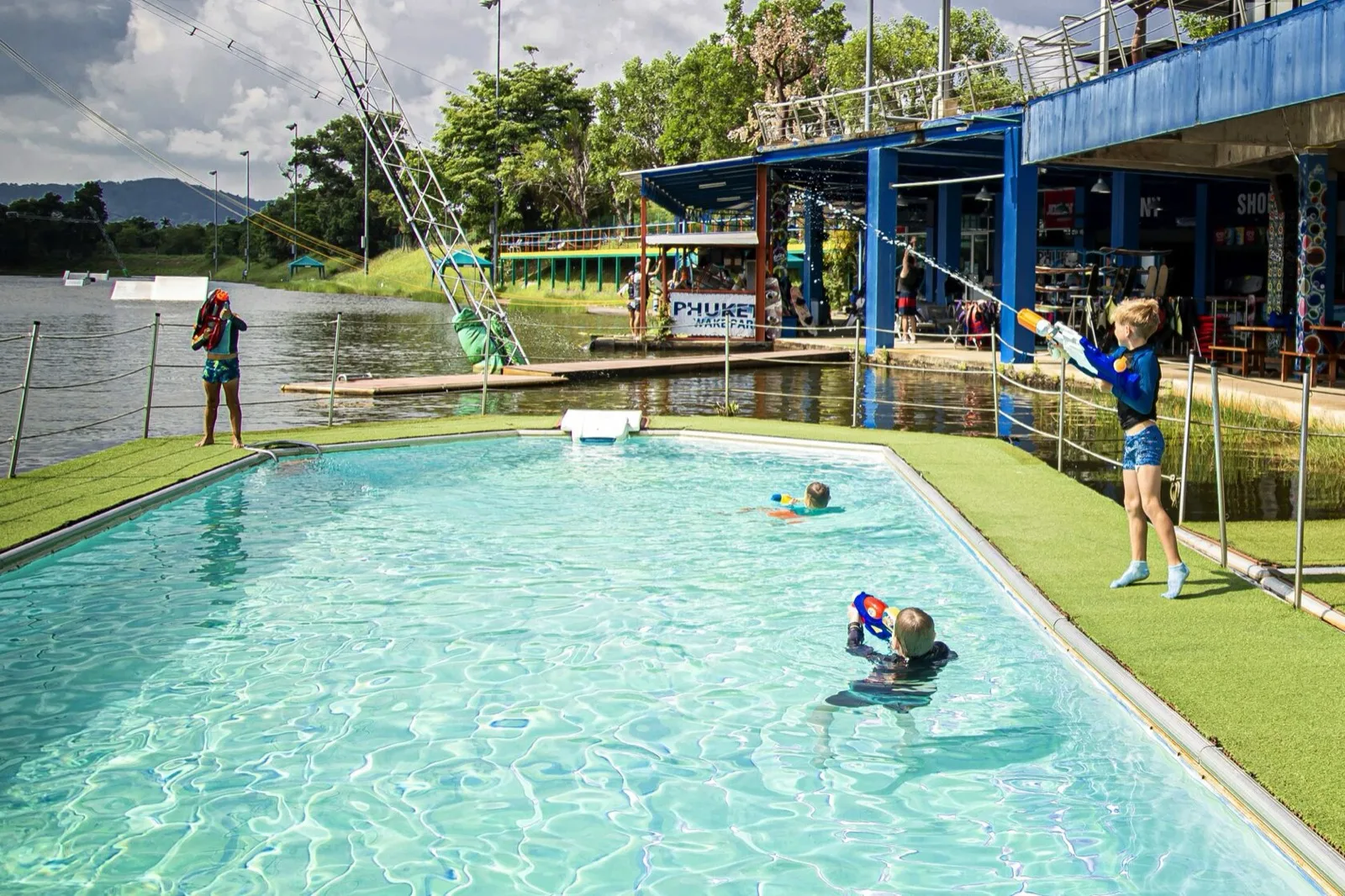 Pool area beside the riding zone at Phuket Wake Park
