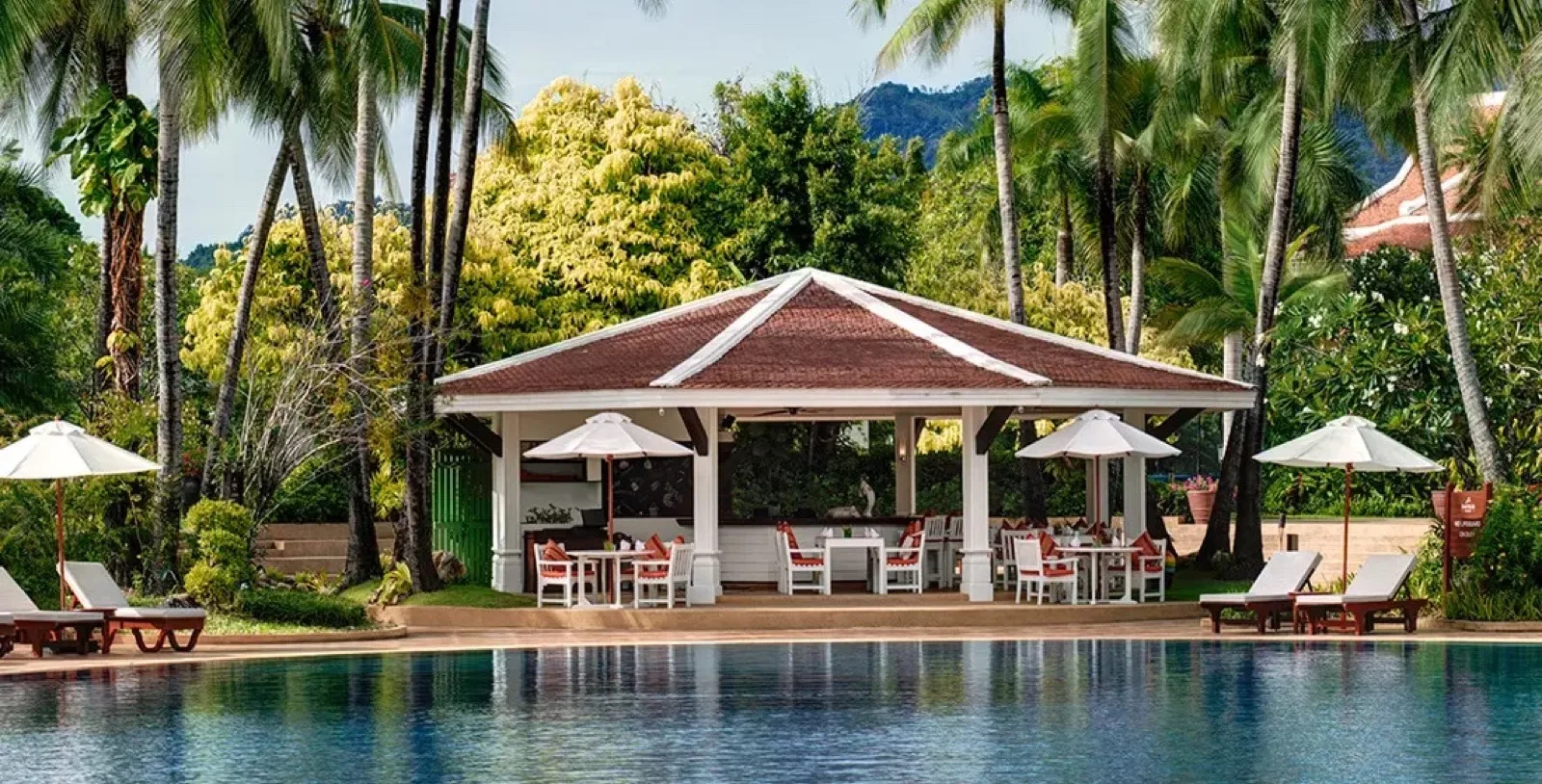 The Pool House pavilion beside the swimming pool at Santiburi Koh Samui