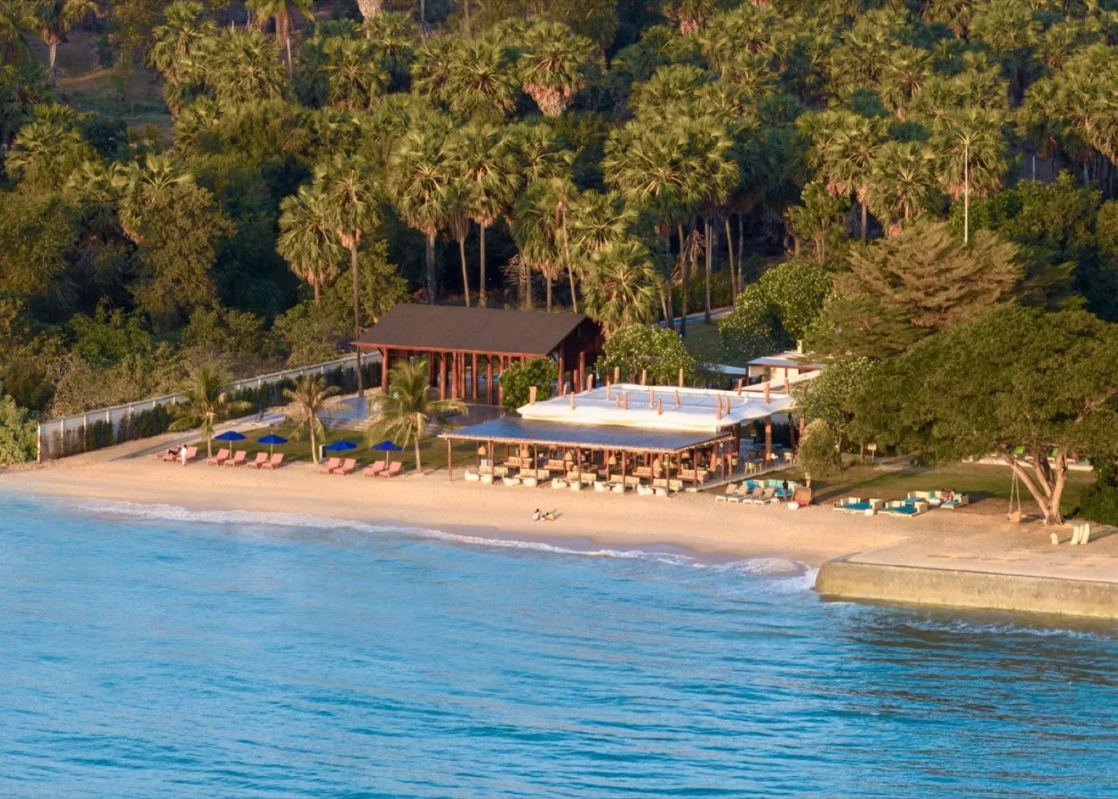 Aerial view of the beachfront and pool area at SO/ Sofitel Hua Hin in Cha-am