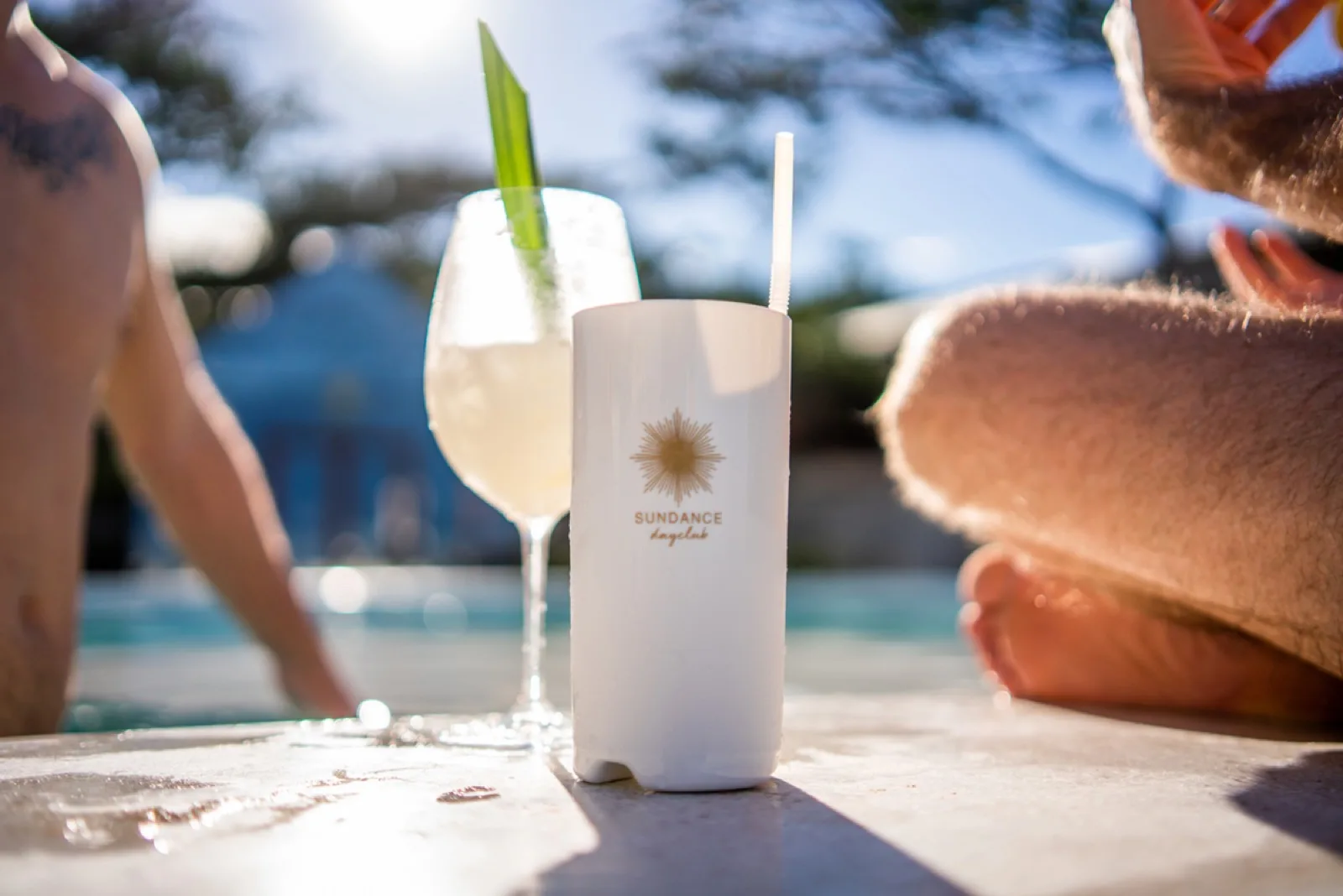 Cocktail on the pool edge at the Sunset pool bar, Sundance Dayclub Hua Hin