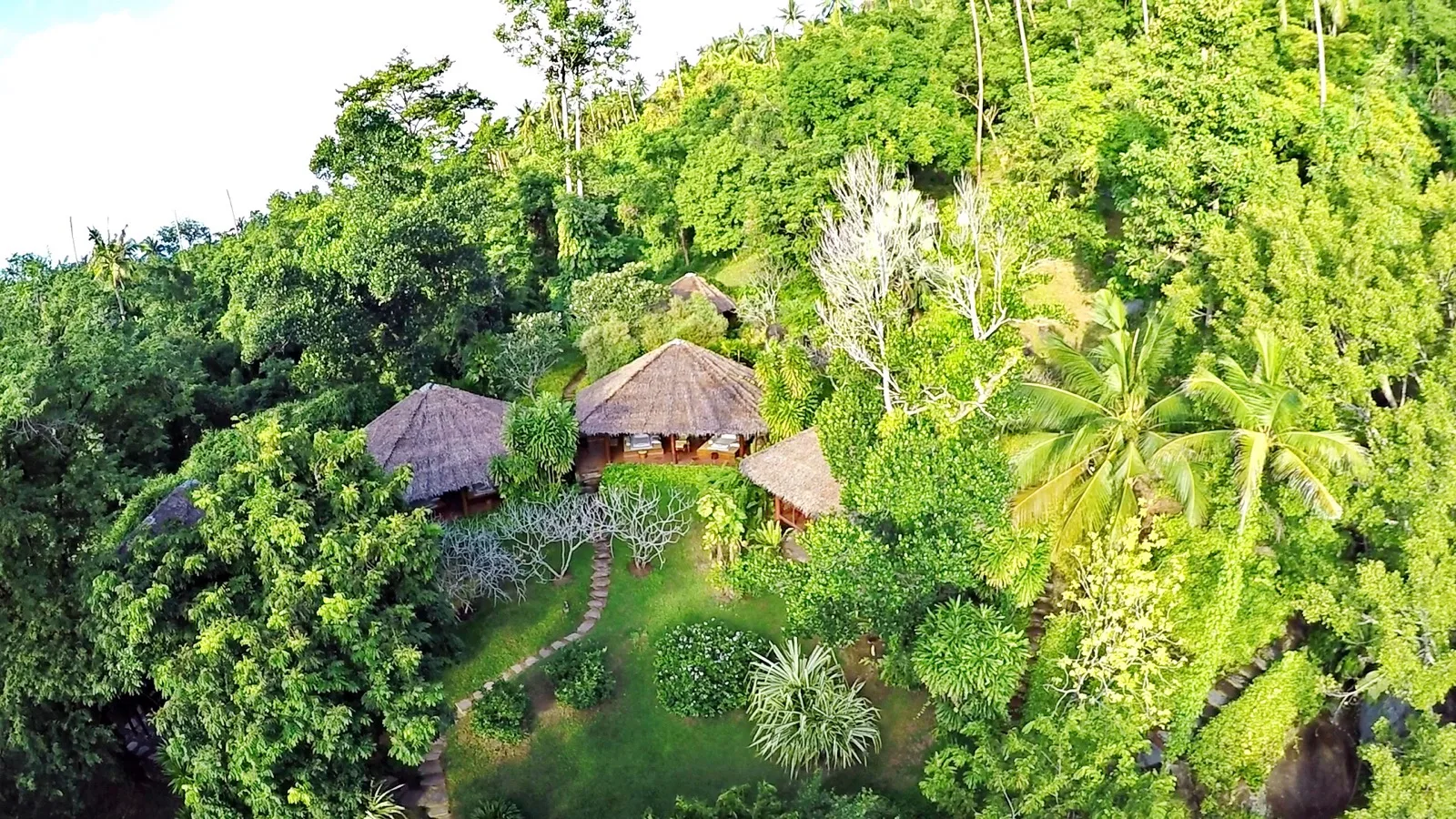 Aerial view of Tamarind Springs Forest Spa in the jungle above Lamai, Koh Samui