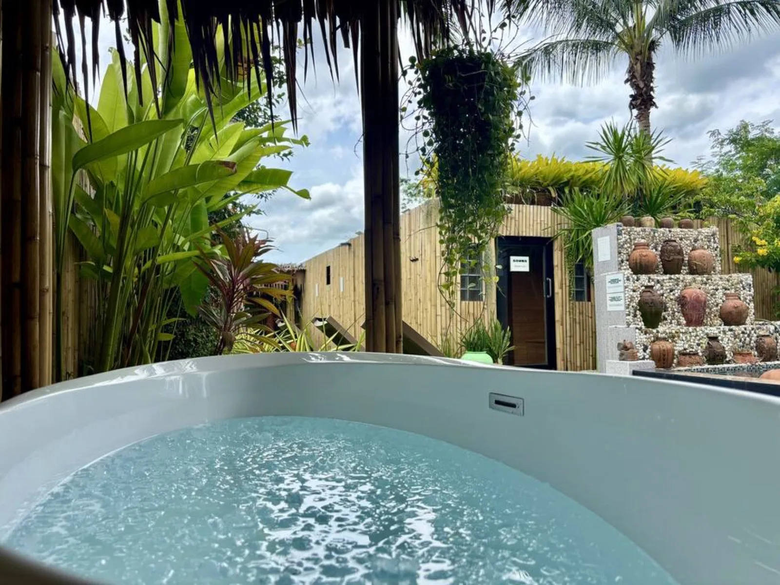 Ice bath in the tropical garden at Vihara Sanctuary, Koh Samui